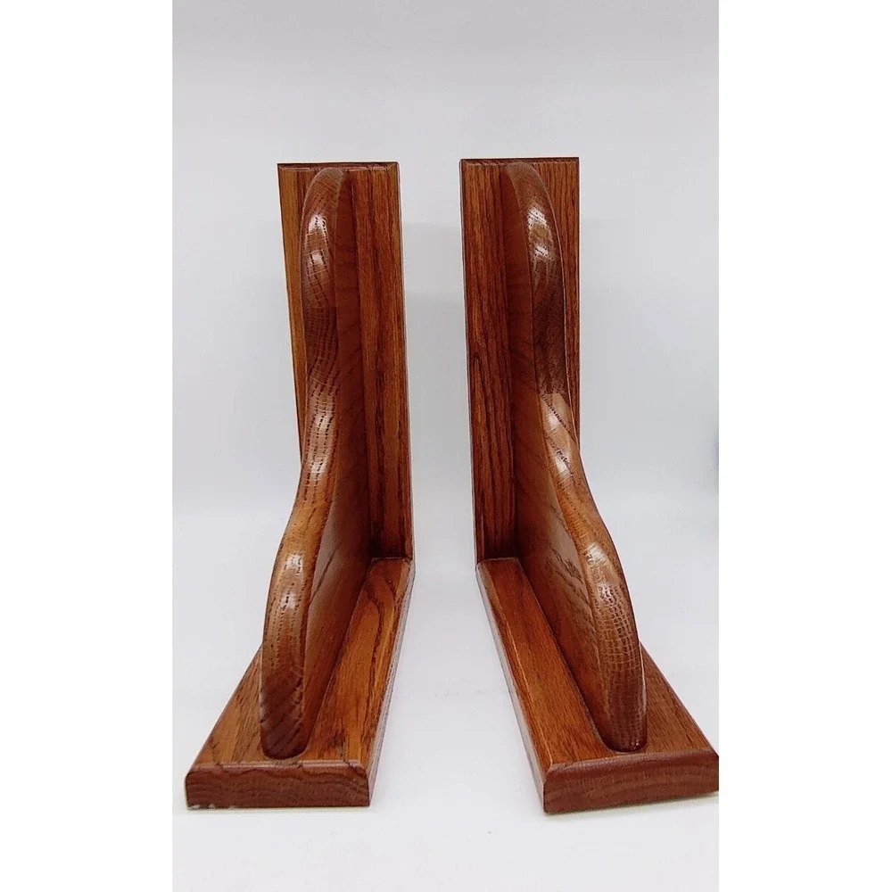 Set of 2 Wooden Shelf Brackets? Mounted Rack Support? Lacquered Bookends? Wood